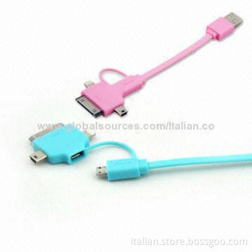 Colorful Multifunction Flat Cables for iPhone, iPad, Small and Strong
